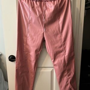 Leather joggers